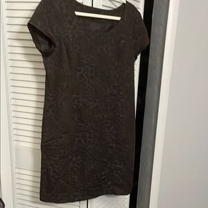 Willi Smith Elegant Animal Print Brown Dress SZ 12